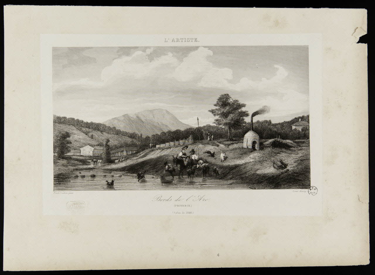 estampe L'ARTISTE.  Bords de l'Arc.  (PROVENCE.)  (Salon de 1840.) 1963.56.3 Photo