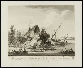 estampe Barraque de Pêcheurs sur les Côtes de Normandie 1963.56.4  Photo