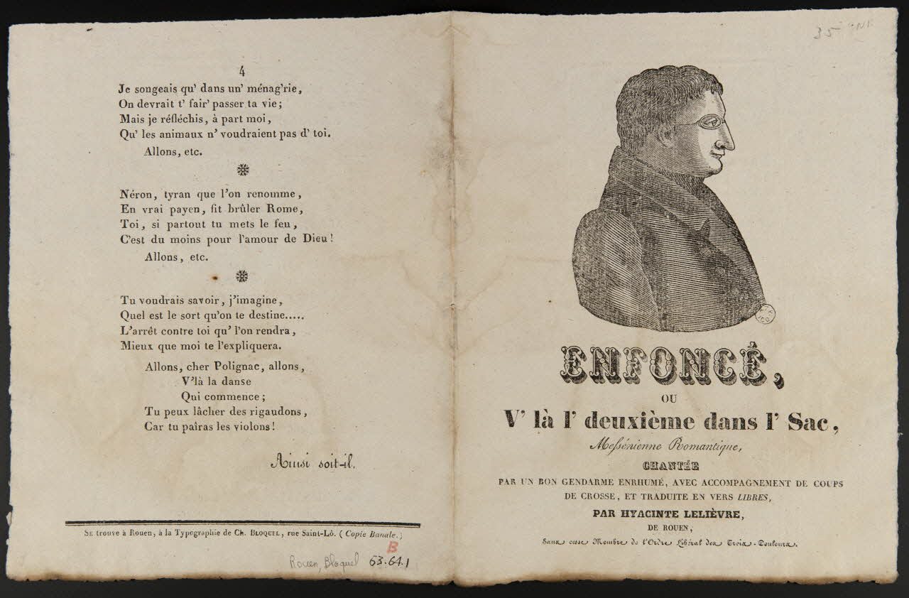 imagerie ancienne ENFONCE,  OU V'LA L'DEUXIEME DANS L'SAC 1963.64.1 Photo