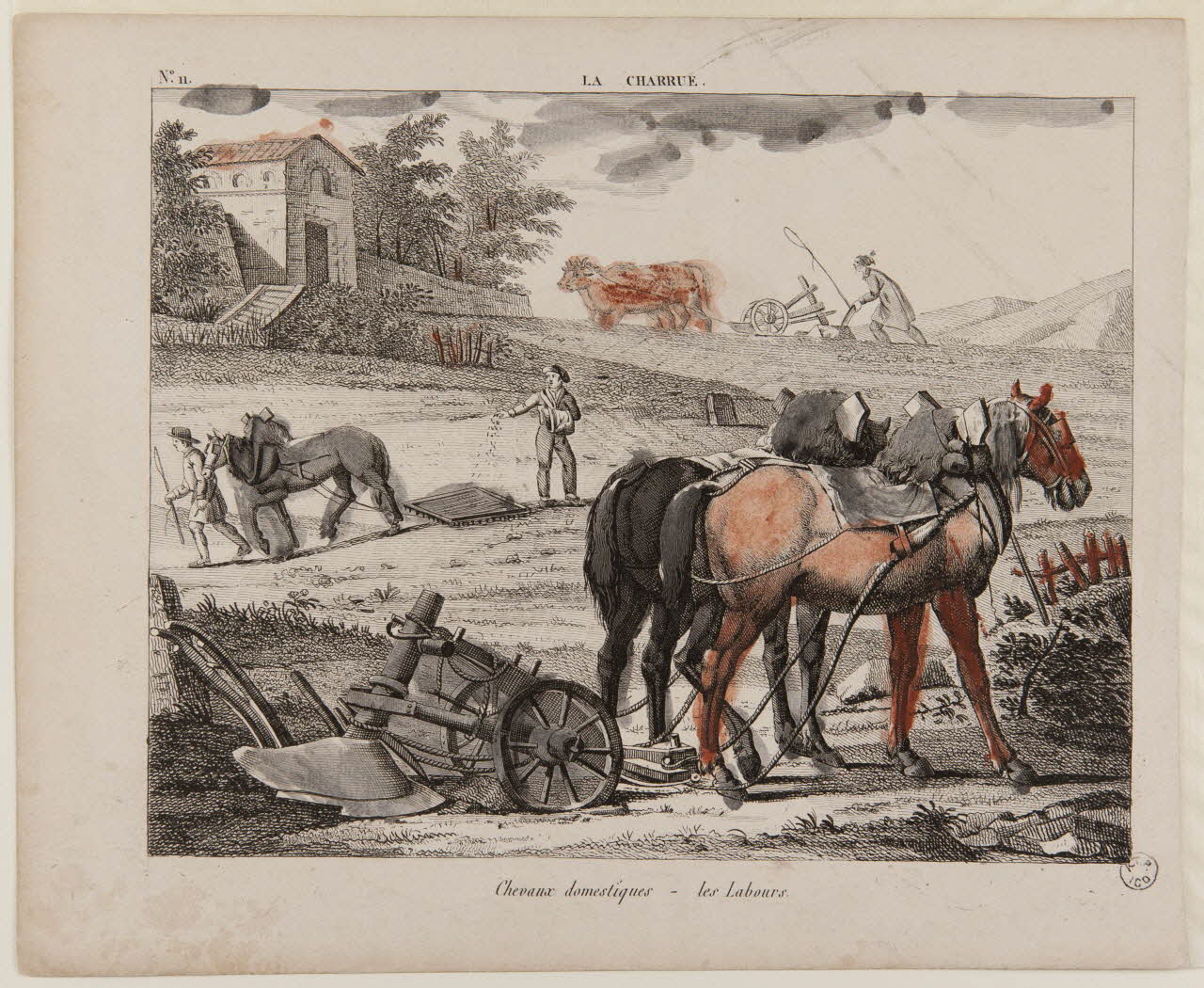 estampe LA CHARRUE.  Chevaux domestiques - les Labours 1963.67.1 Photo