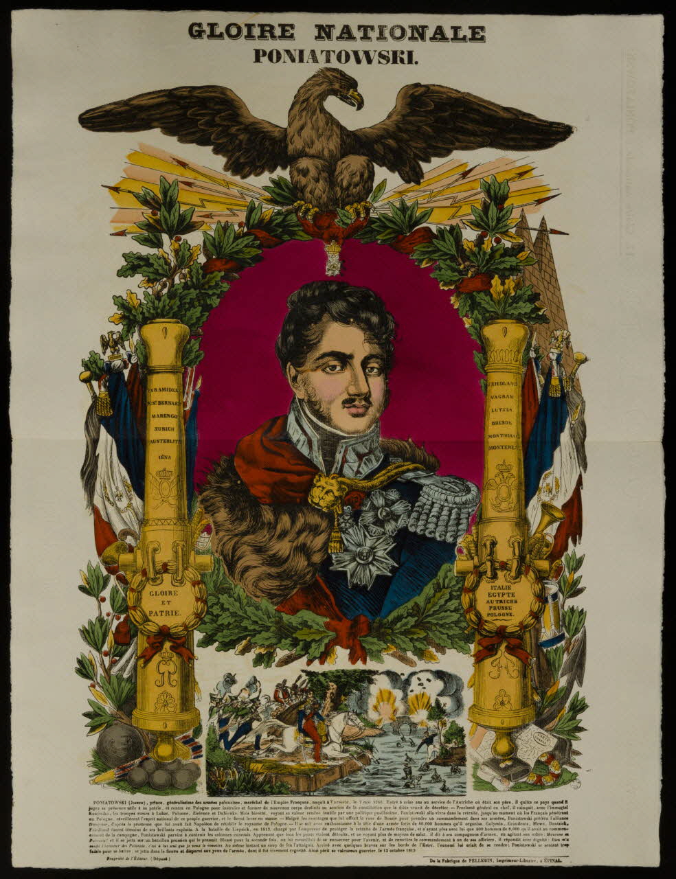 François Georgin ; Pellerin imagerie ancienne GLOIRE NATIONALE  PONIATOWSKI. Lorraine, France 1837 1963.75.51 Photo