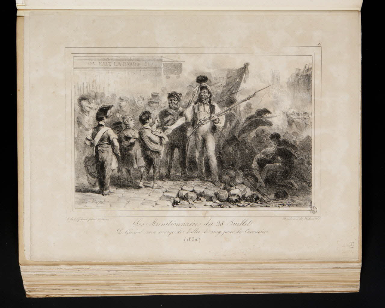 album Les Munitionnaires du 28 Juillet.  Le Général vous envoye des balles de zing pour les Cuirassiers.  (1830.) 1963.75.65.74 Photo