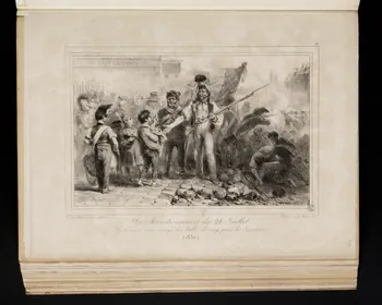 album Les Munitionnaires du 28 Juillet.  Le Général vous envoye des balles de zing pour les Cuirassiers.  (1830.) 1963.75.65.74 Photo