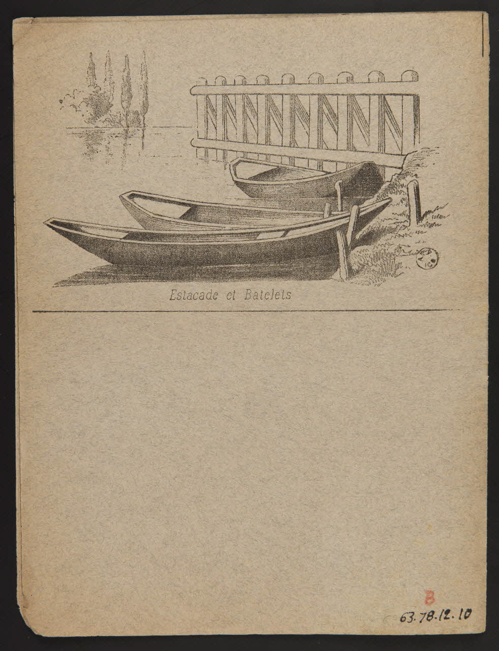 estampe Estacade et Batelets 1963.78.12.10 Photo
