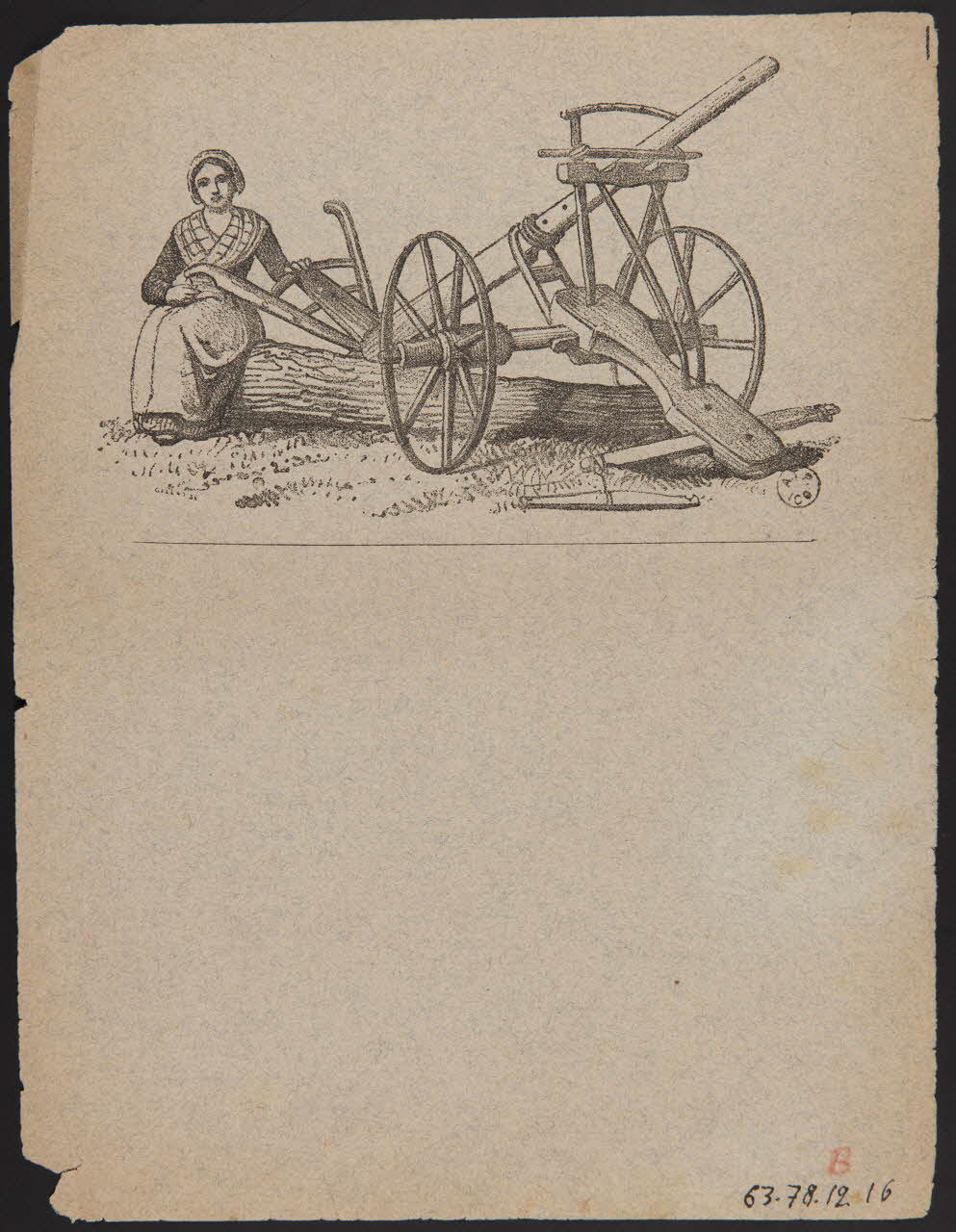 estampe Femme assise près d'une charrue 1963.78.12.16 Photo