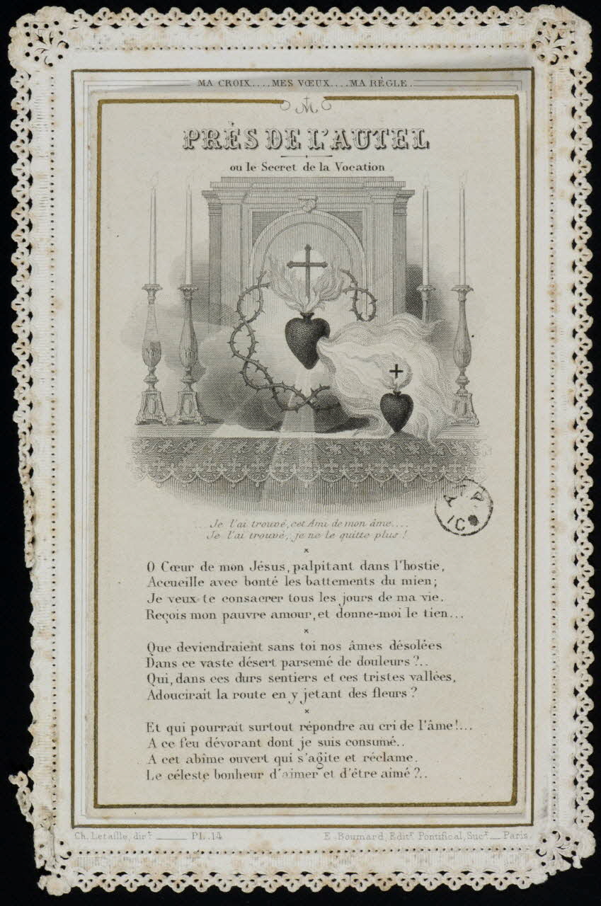 estampe PRES DE L'AUTEL  ou le Secret de la Vocation 1963.78.7 Photo