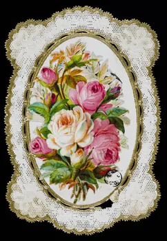 estampe Bouquet de fleurs sur fond de dentelle 1964.103.2 Photo