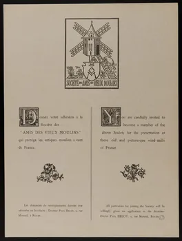 estampe SOCIETE DES AMIS DES VIEUX MOULINS 1964.12.114 Photo