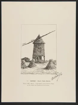 estampe 1. - CANDAS : Moulin Denis Mercier. 1964.12.24.2  Photo