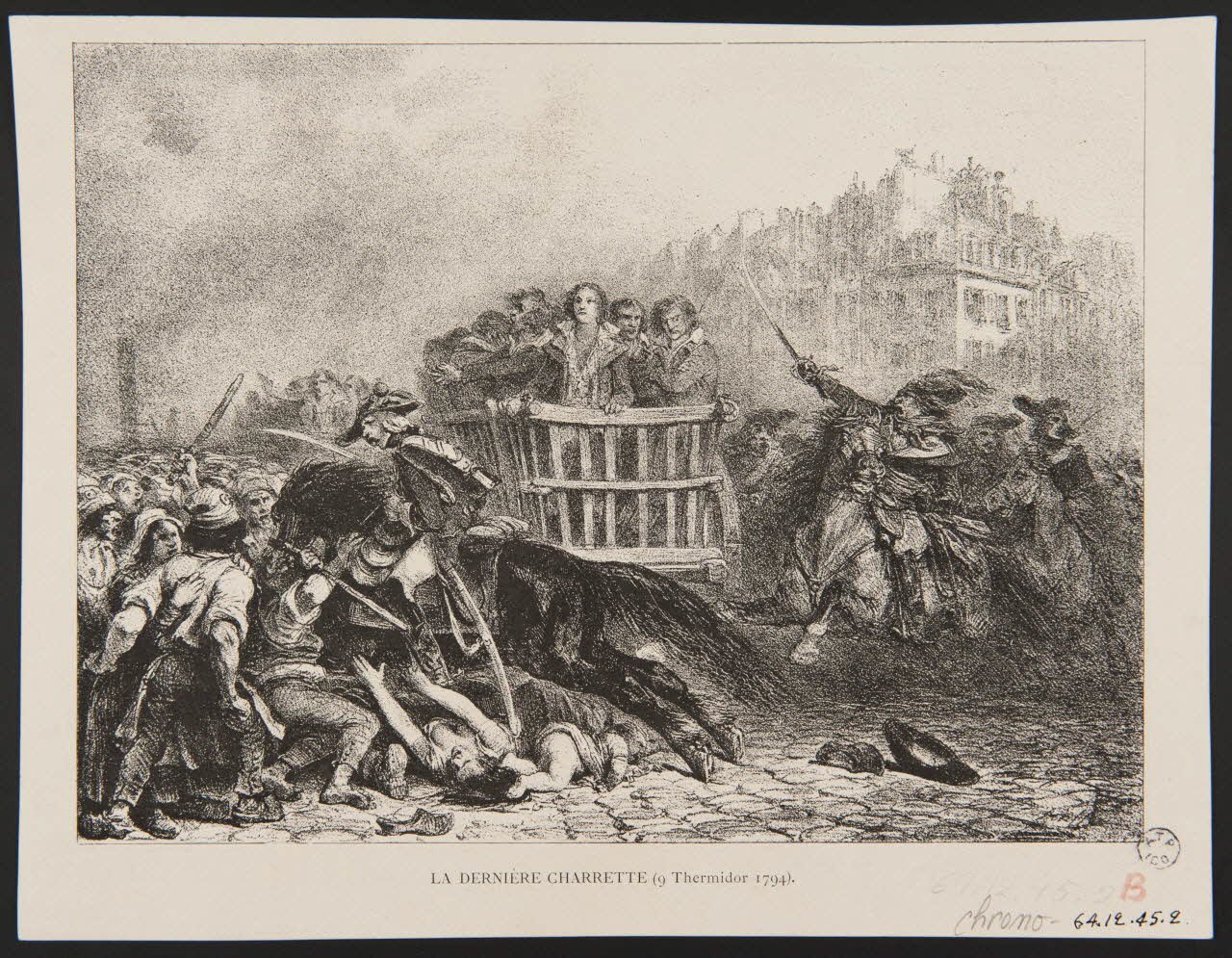 Auguste Raffet estampe LA DERNIERE CHARRETTE (9 THERMIDOR 1794). France 1824-1860 1964.12.45.2 Photo