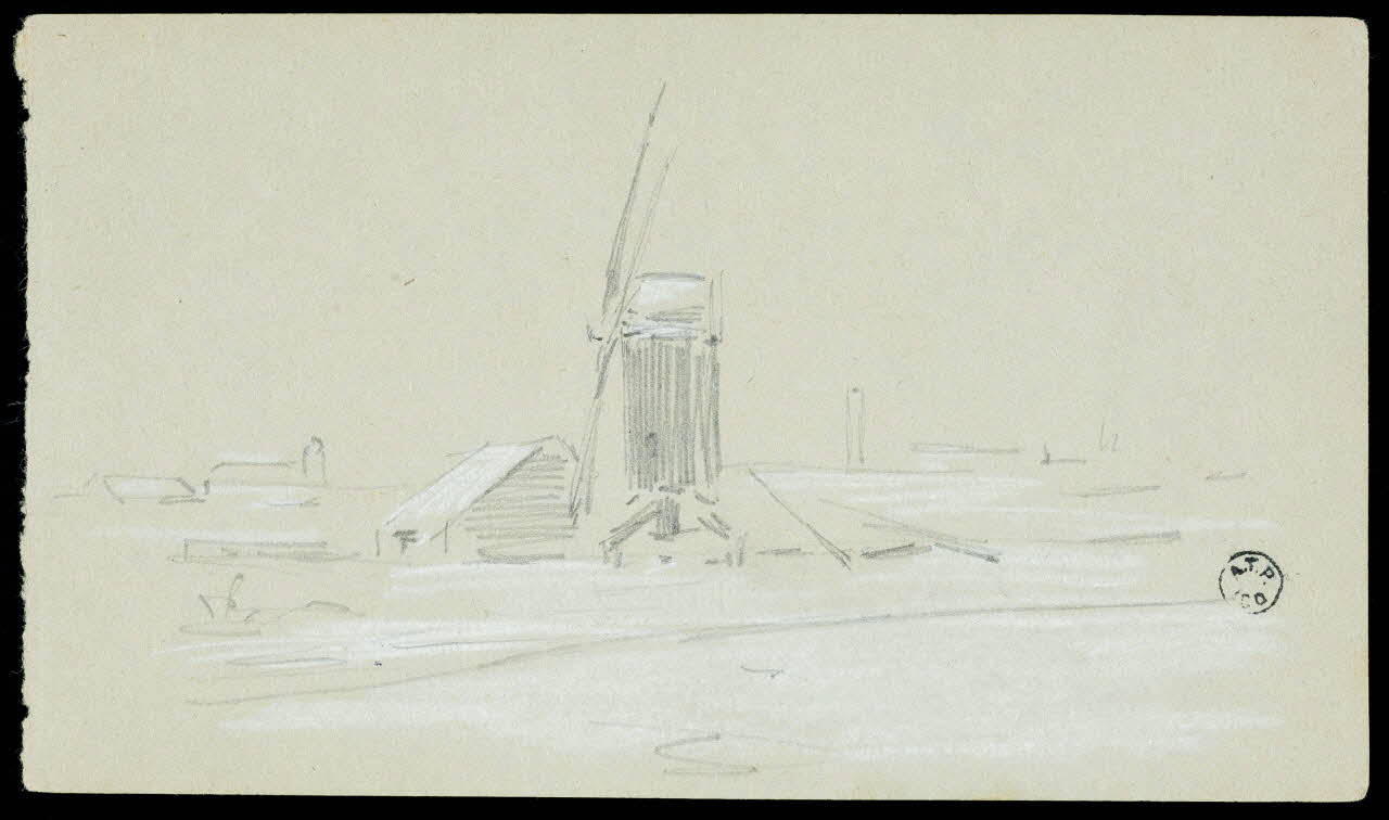dessin Moulin à vent dans un paysage 1964.12.79 Photo