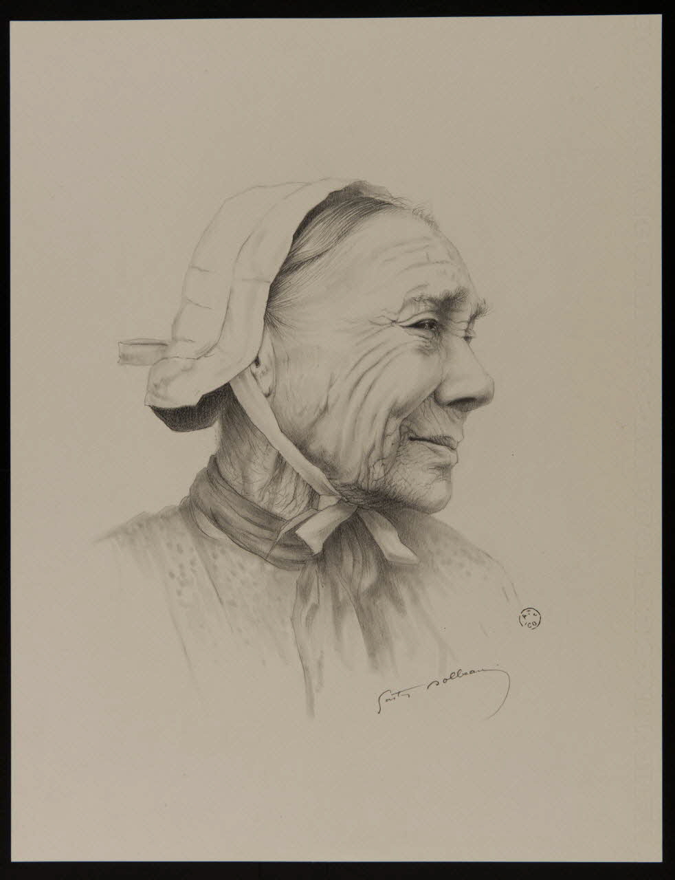 Gaston Dolbeau dessin Portrait d'une vendéenne 1964 1964.120.1 Photo