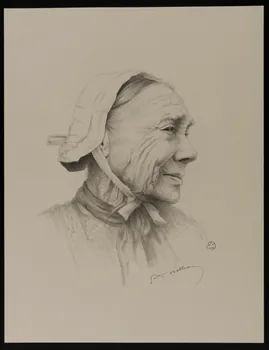 Gaston Dolbeau dessin Portrait d'une vendéenne 1964 1964.120.1 Photo