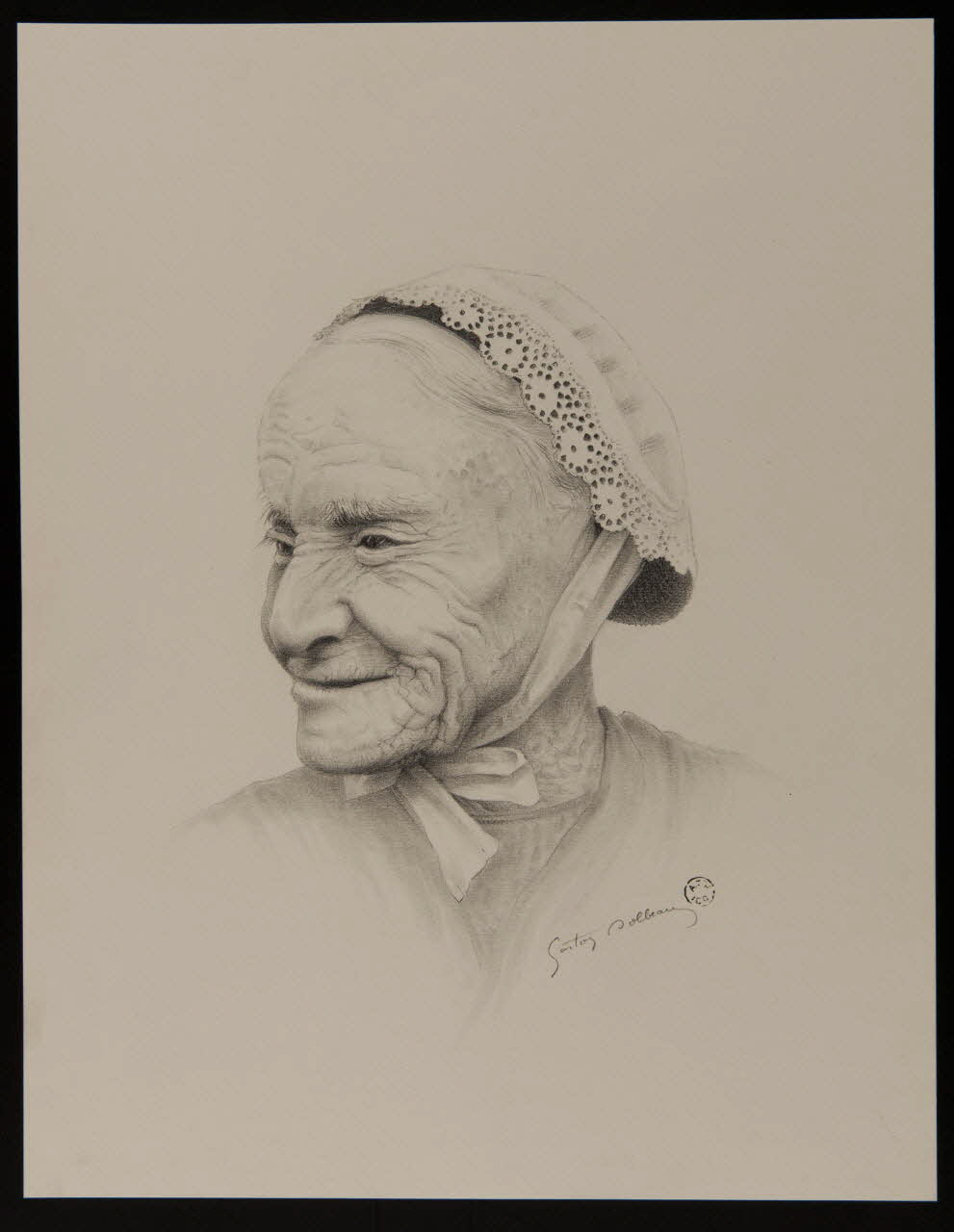 Gaston Dolbeau dessin Portrait d'une femme vendéenne 1964 1964.120.3 Photo