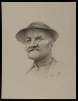 Gaston Dolbeau dessin Portrait d'un vendéen 1964 1964.120.4 Photo