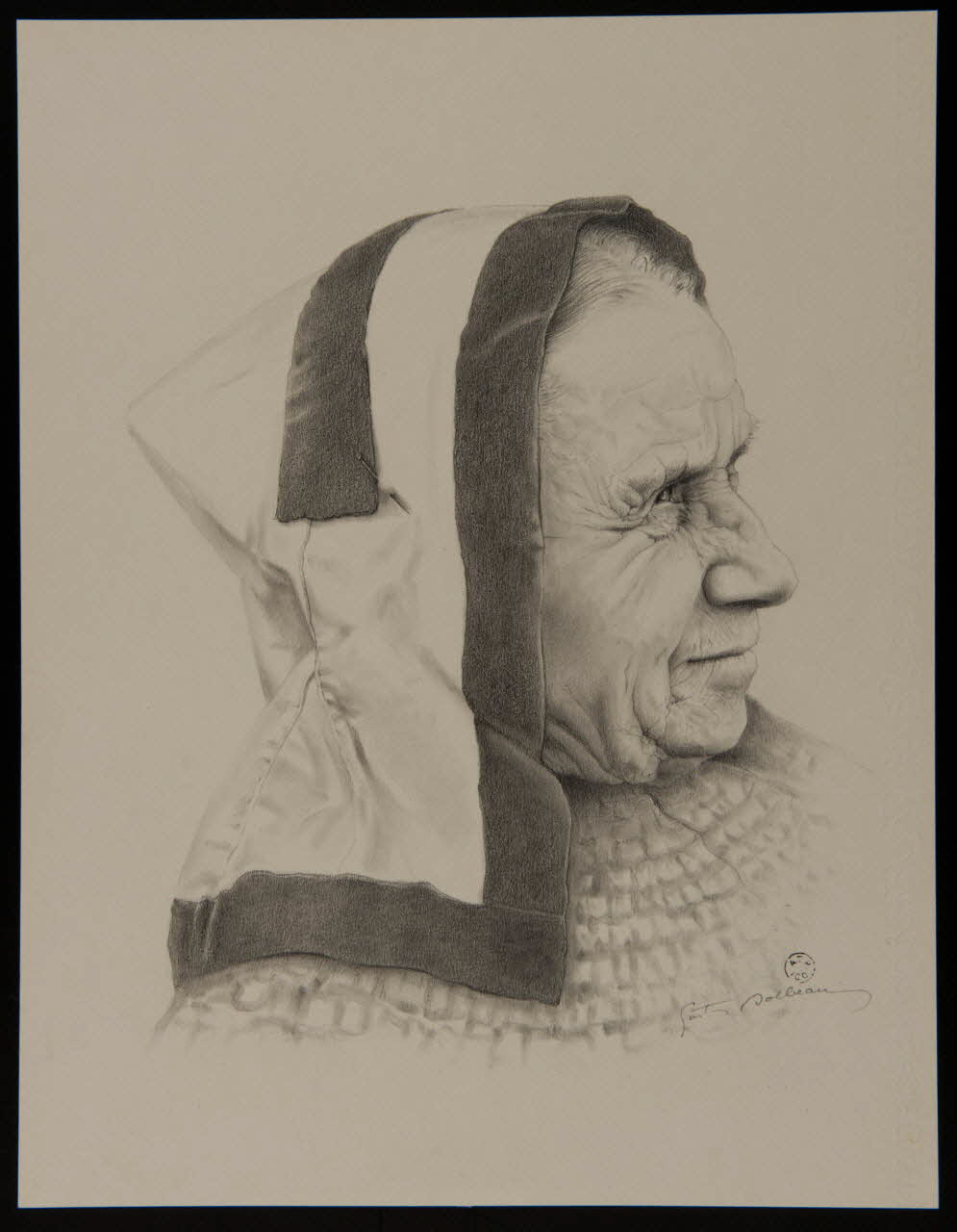 Gaston Dolbeau dessin Portrait d'une vendéenne 1964 1964.120.5 Photo