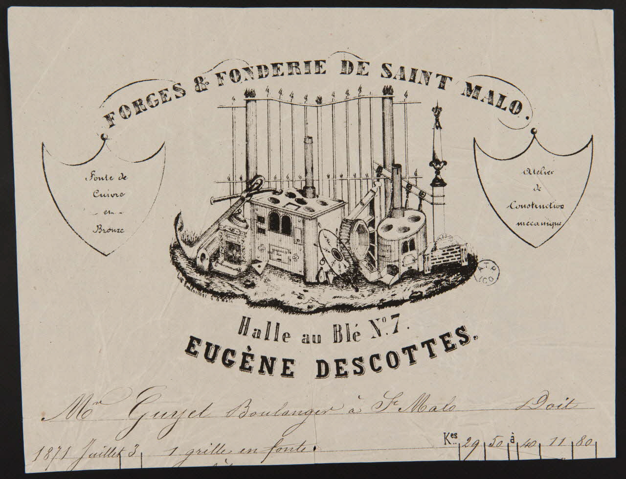 estampe FORGES & FONDERIE DE SAINT MALO.  EUGENE DESCOTTES. 1964.122.26 Photo