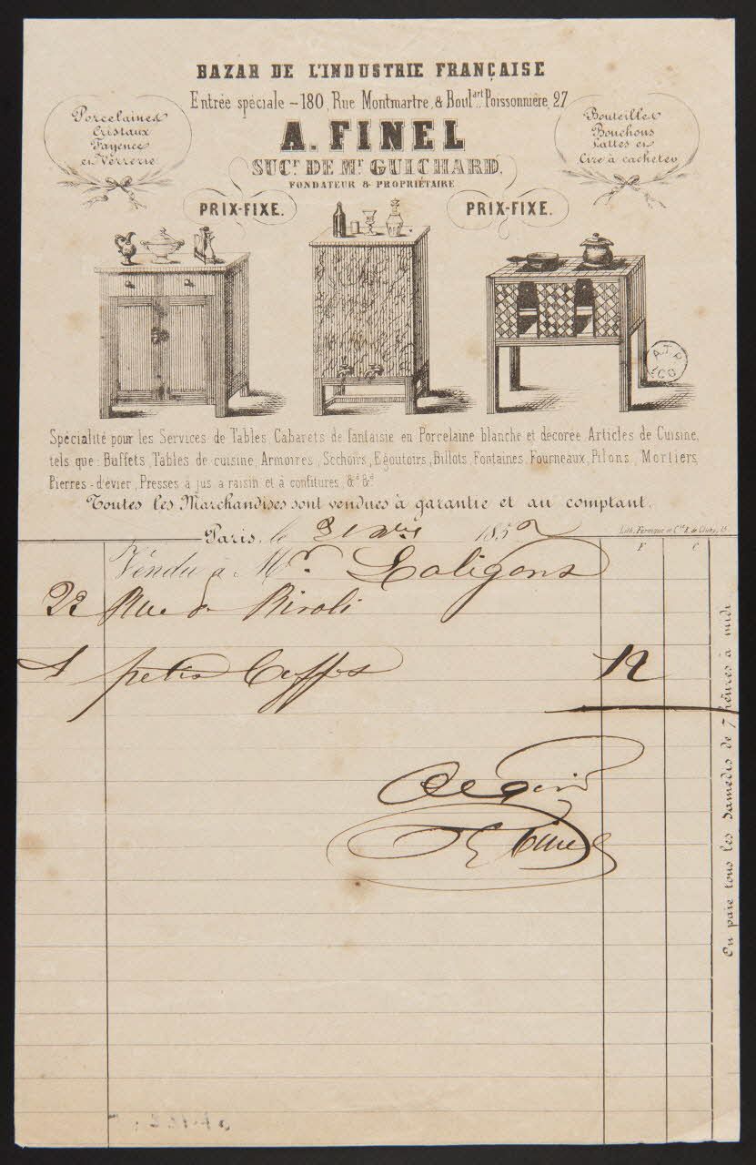 estampe BAZAR DE L'INDUSTRIE FRANCAISE  A. FINEL 1964.122.5 Photo