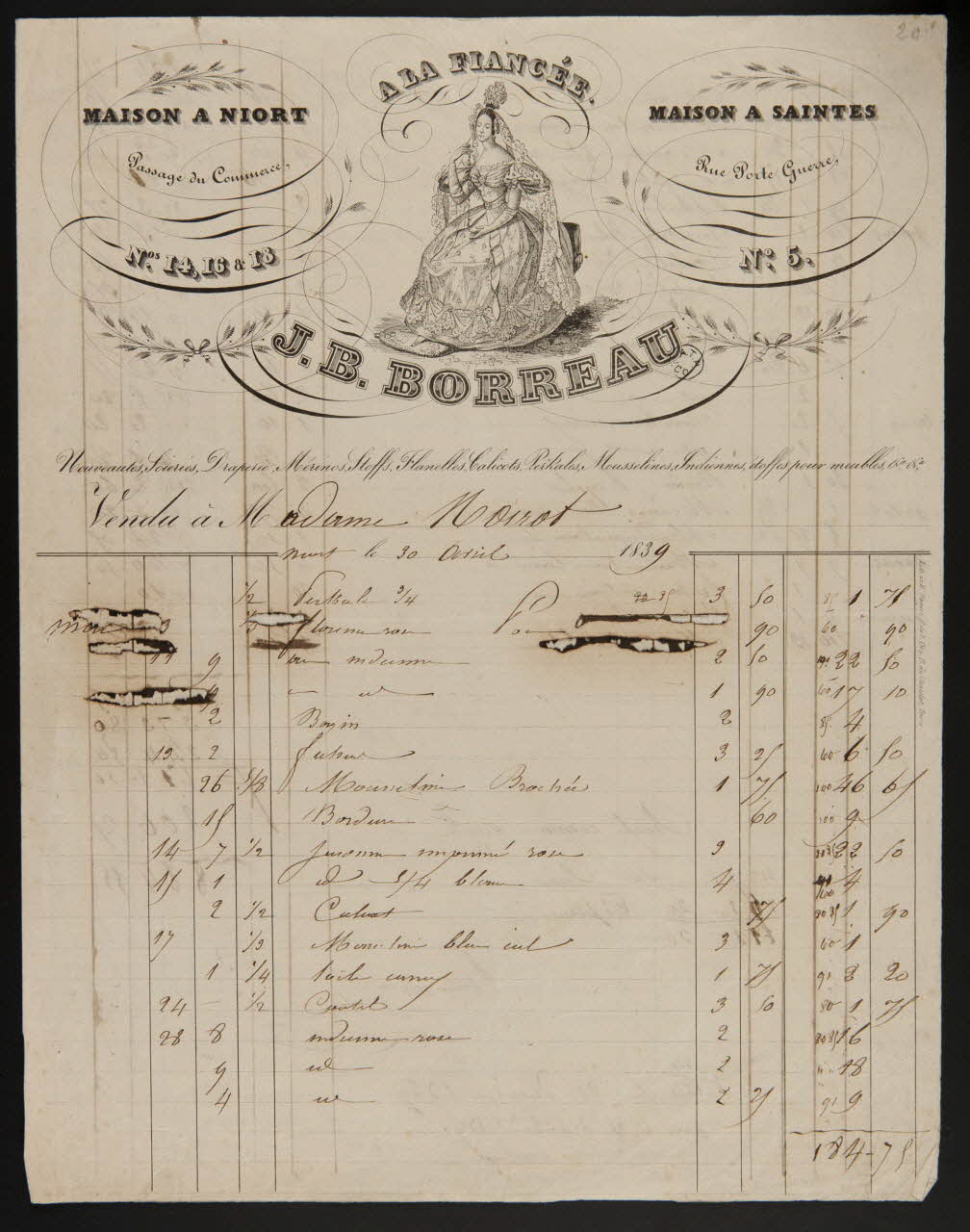 estampe A LA FIANCEE.  J.B. BORREAU 1964.122.63 Photo