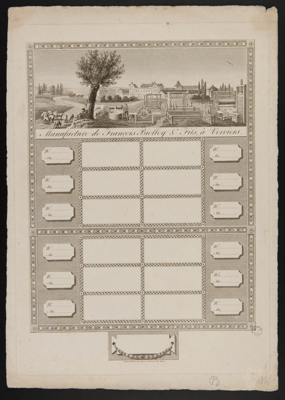 estampe Manufacture de François Biolley & Fils, à Verviers. 1964.122.65 Photo