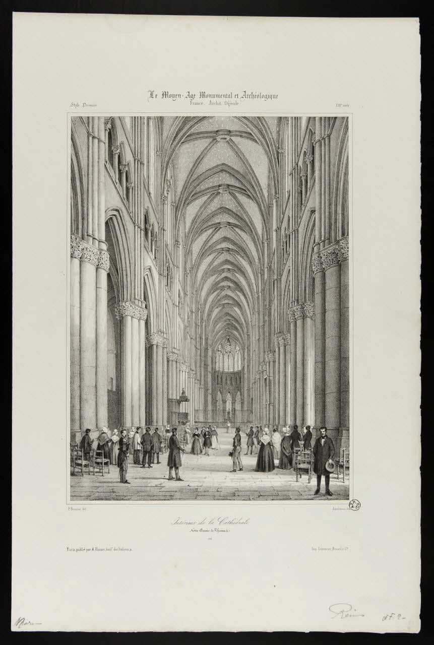 estampe Intérieur de la Cathédrale  Notre-Dame de Rheims 1964.128.15 Photo