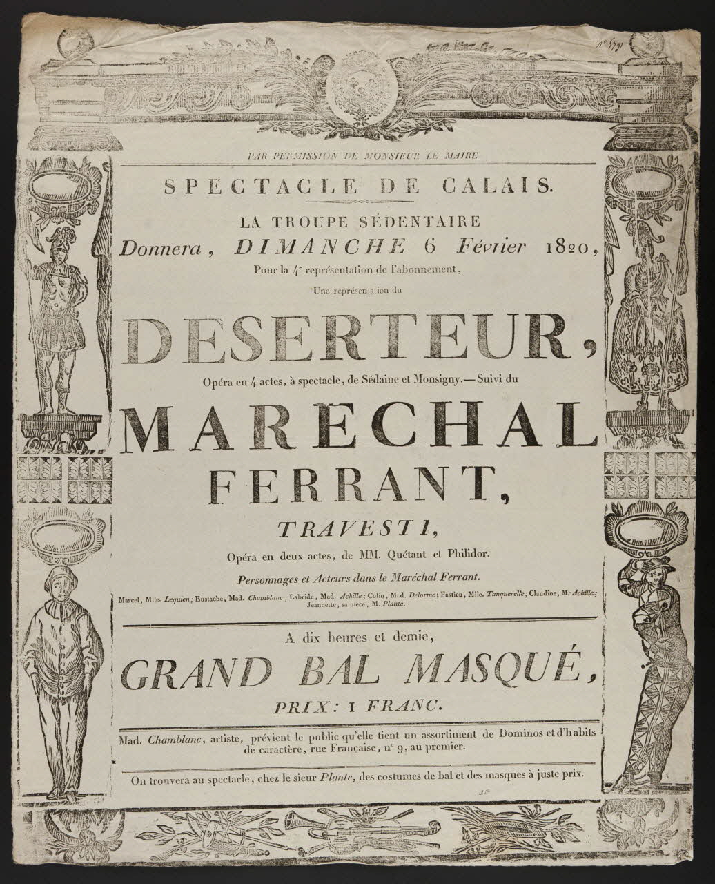 estampe DESERTEUR,  MARECHAL  FERRANT,  TRAVESTI,  GRAND BAL MASQUE 1964.128.23 Photo