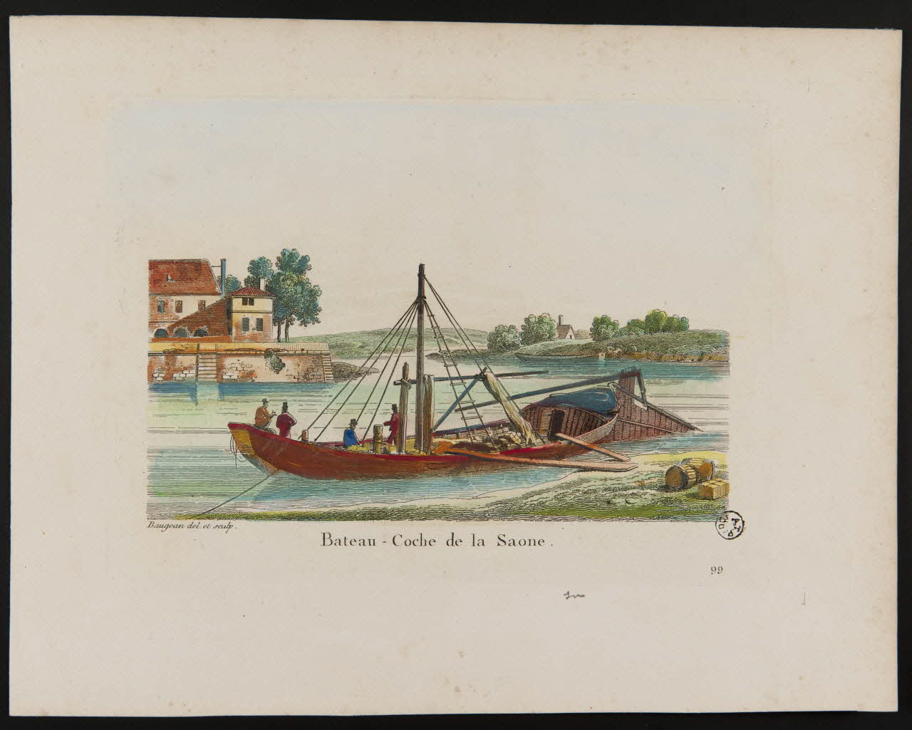 estampe Bateau-Coche de la Saone. 1964.128.3 Photo