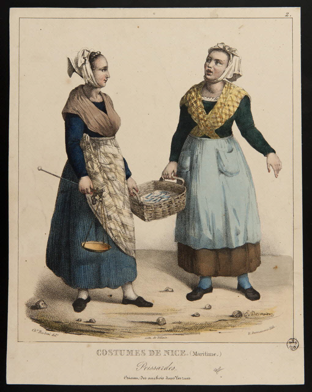 Charles Barberi ; Villain ; Emilien Desmaisons élément d'ensemble COSTUMES DE NICE. (Maritime.)  Poissardes. 1831 1964.128.7 Photo