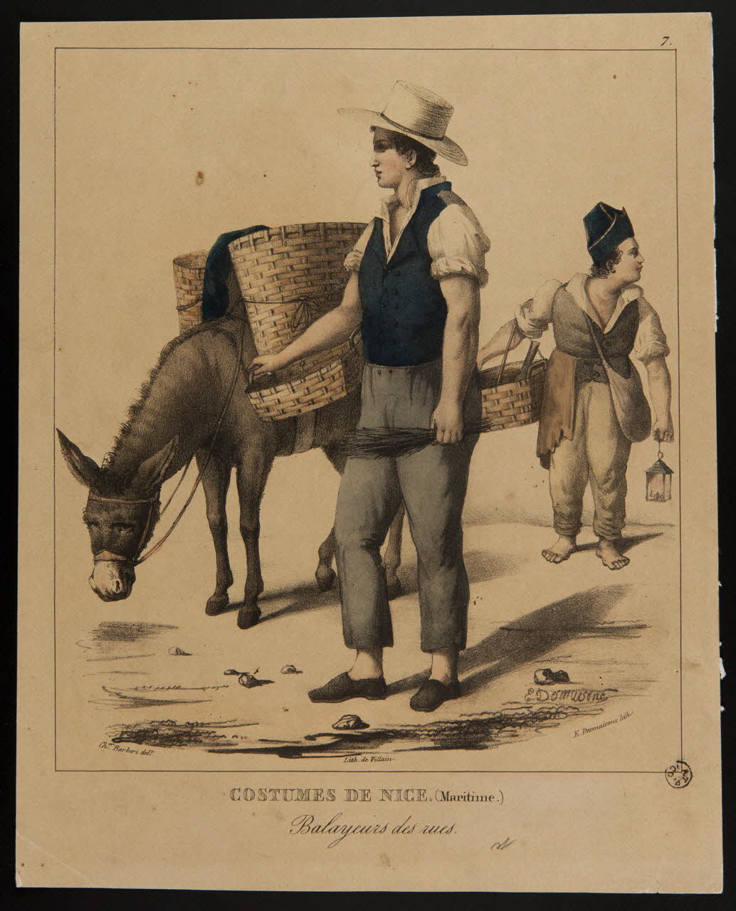 Charles Barberi ; Villain ; Emilien Desmaisons élément d'ensemble COSTUMES DE NICE. (Maritime.)  Balayeurs des rues. 1831 1964.128.8 Photo