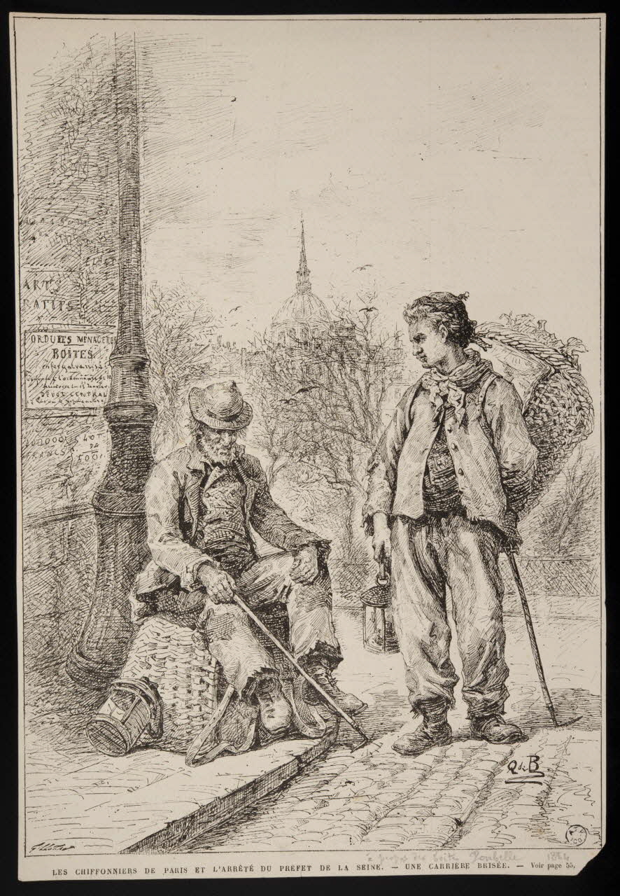 estampe LES CHIFFONNIERS DE PARIS ET L'ARRETE DU PREFET DE LA SEINE. 1964.129.18 Photo