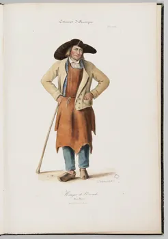 album Costumes d'Auvergne.  Métayer de Néronde,  Près Thiers. 1964.13.1.2 Photo