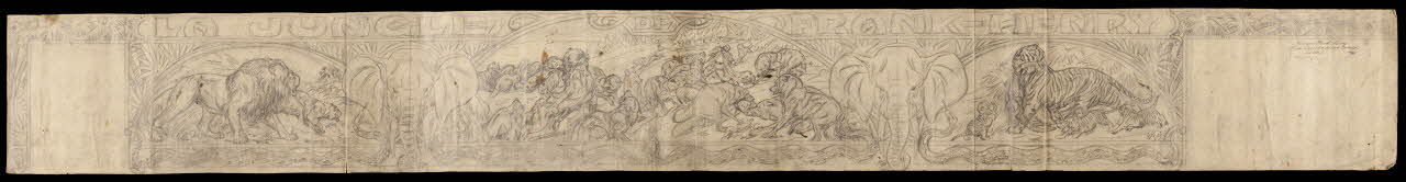 Gustave Soury dessin Projet de décor pour la façade d'un pavillon de l'exposition des Arts Décoratifs de 1925 avec la ménagerie Frank-Henry 1925 1964.23.100 Photo