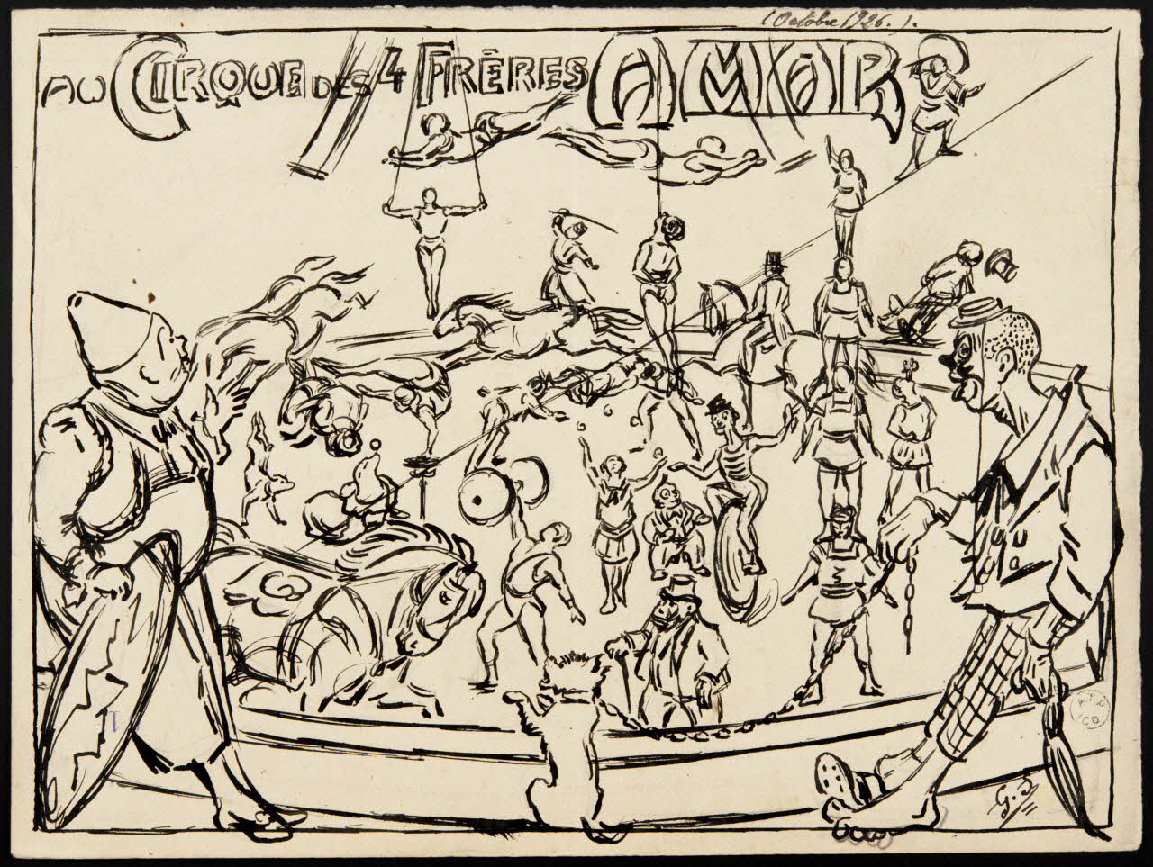 Gustave Soury dessin AU CIRQUE DES 4 FRERES AMAR 1926 1964.23.27 Photo