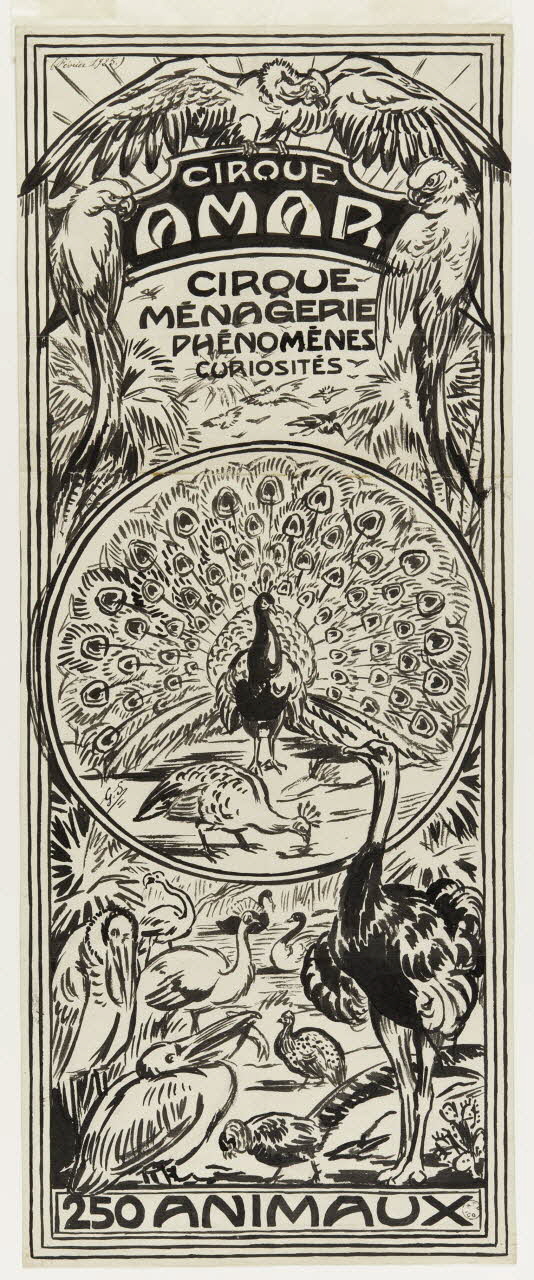 Gustave Soury dessin Cirque Amar 1925 1964.23.29 Photo