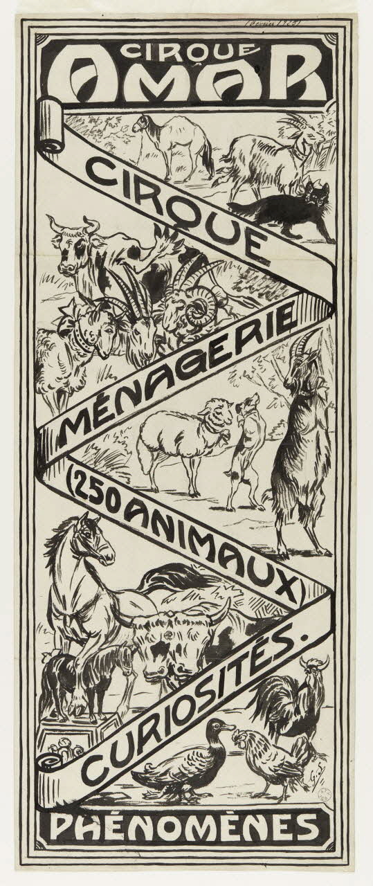Gustave Soury dessin CIRQUE  AMAR  PHENOMENES 1925 1964.23.30 Photo