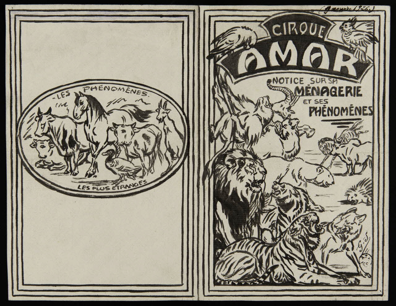 Gustave Soury dessin CIRQUE AMAR 1926 1964.23.73 Photo