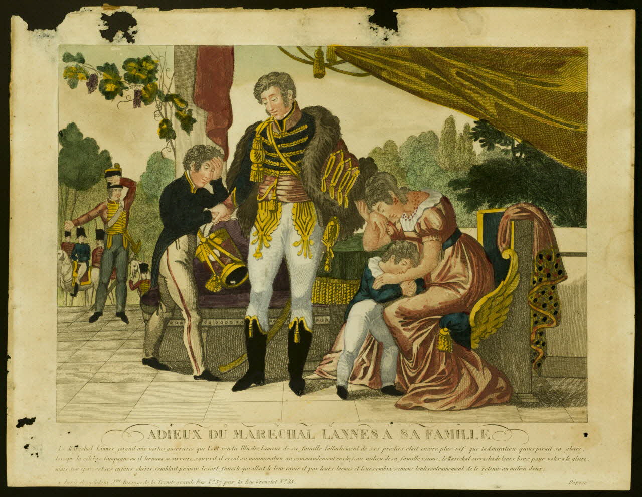 estampe ADIEUX DU MARECHAL LANNES A SA FAMILLE 1964.34.1 Photo