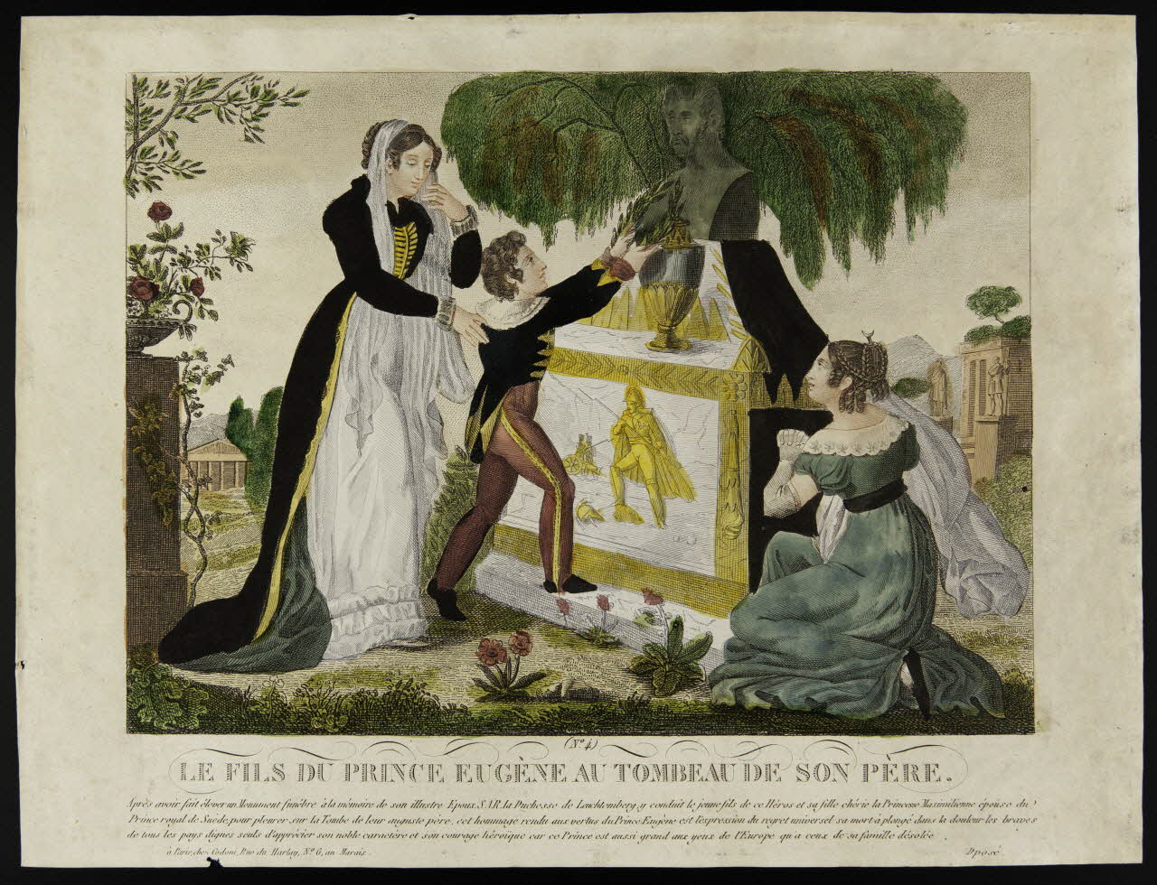 estampe LE FILS DU PRINCE EUGENE AU TOMBEAU DE SON PERE. 1964.34.7 Photo