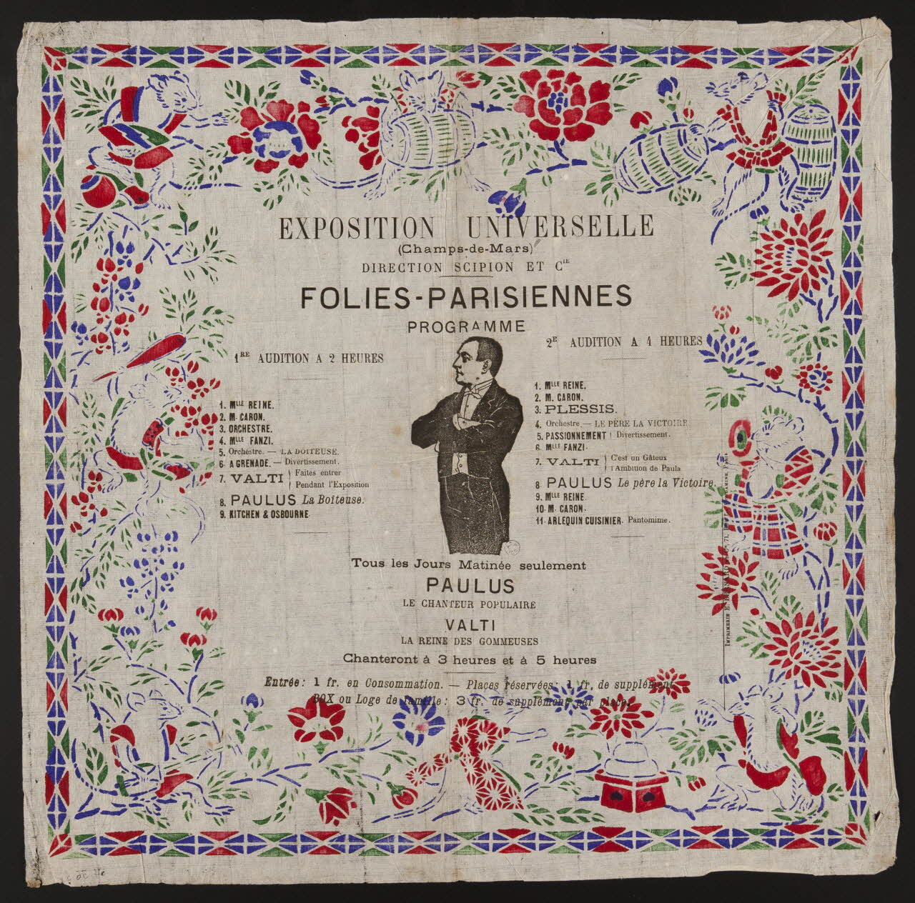 estampe EXPOSITION UNIVERSELLE  (Champs-de-Mars)  DIRECTION SCIPION ET CIE  FOLIES -PARISIENNES 1964.36.3 Photo