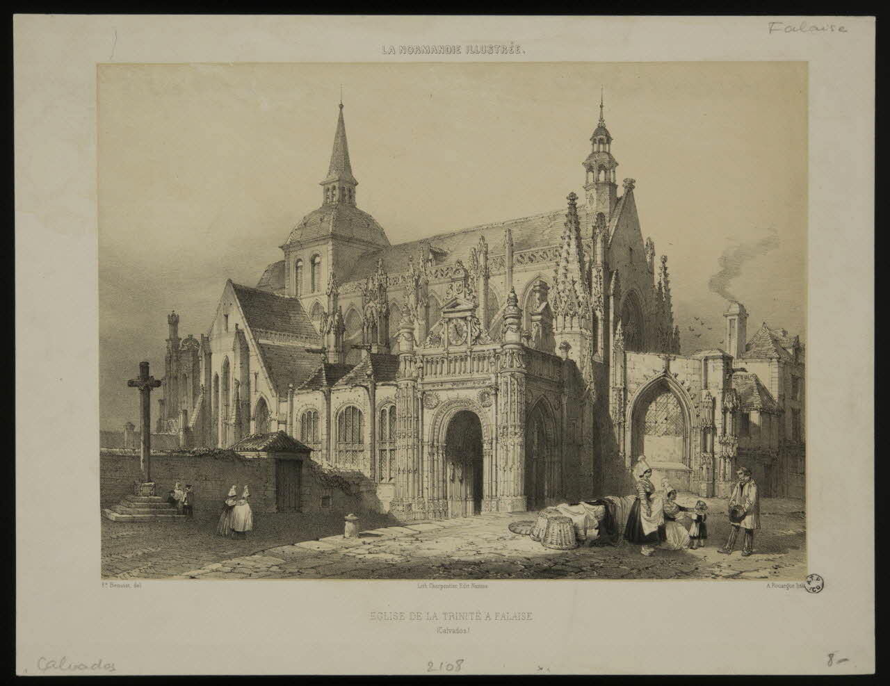 estampe LA NORMANDIE ILLUSTREE.  EGLISE DE LA TRINITE A FALAISE.  (Calvados.) 1964.39.20 Photo