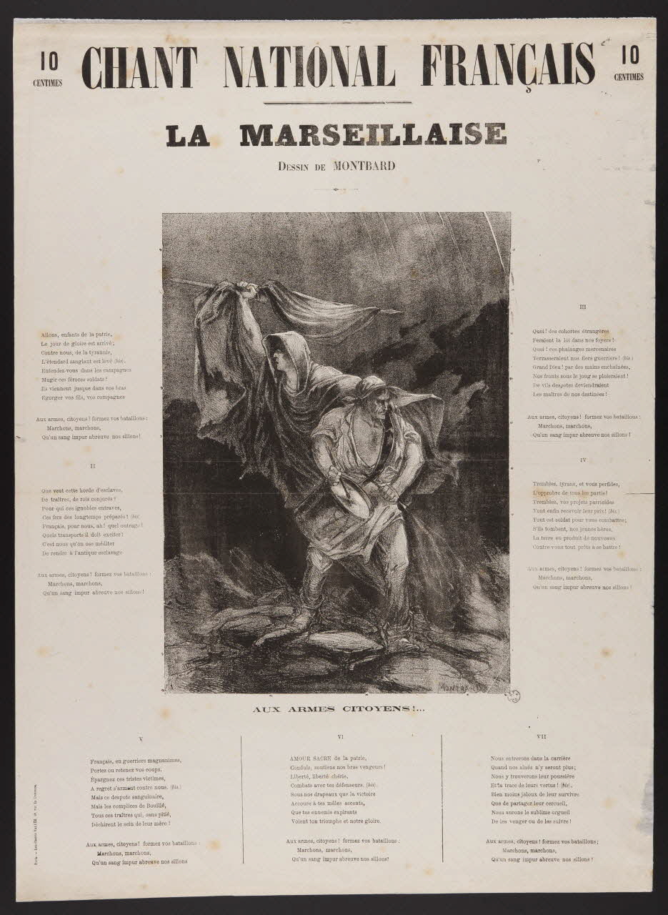 Loye Charles Auguste ; Vallée estampe CHANT NATIONAL FRANCAIS  LA MARSEILLAISE France 1861 1964.39.36 Photo