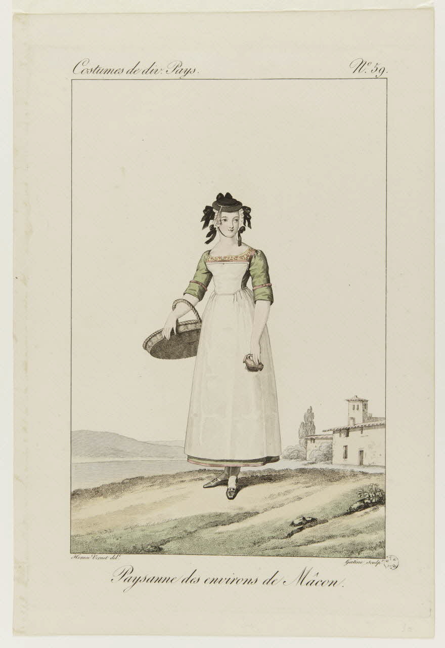 estampe Costumes de div. Pays.  Paysanne des environs de Mâcon. 1964.39.45 Photo