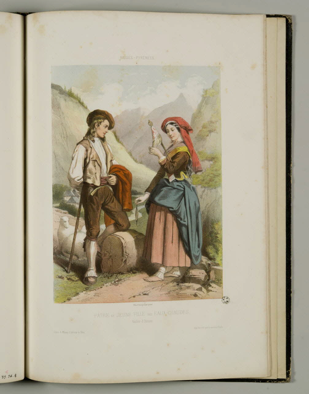 album BASSES-PYRENEES.  PATRE ET JEUNE FILLE DES EAUX-CHAUDES,  Vallée d'Ossau. 1964.39.54.9 Photo