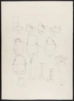 Pierre Soulier partie d'un ensemble de dessins Equipement du berger 1962 1964.40.1  Photo