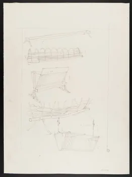 Pierre Soulier partie d'un ensemble de dessins Casier à fourrage, ratelier, auge a sel 1962 1964.40.17 Photo