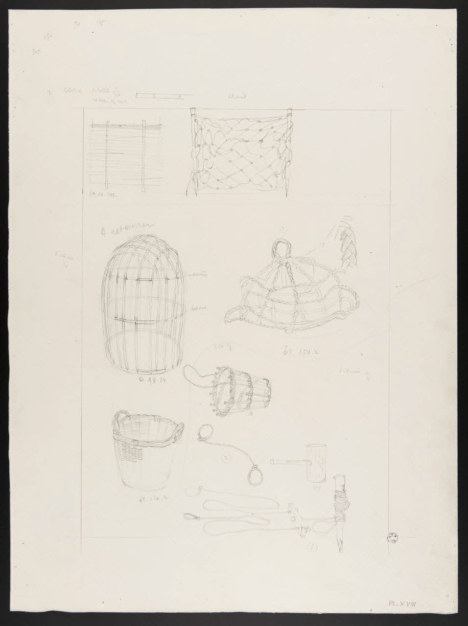 Pierre Soulier partie d'un ensemble de dessins Equipement de la bergerie : vannerie 1962 1964.40.18 Photo