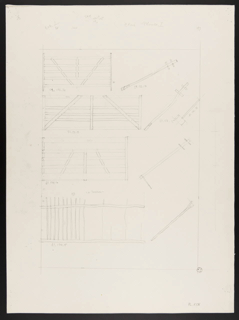 Pierre Soulier partie d'un ensemble de dessins Equipement de la bergerie : parcs mobiles 1962 1964.40.19 Photo