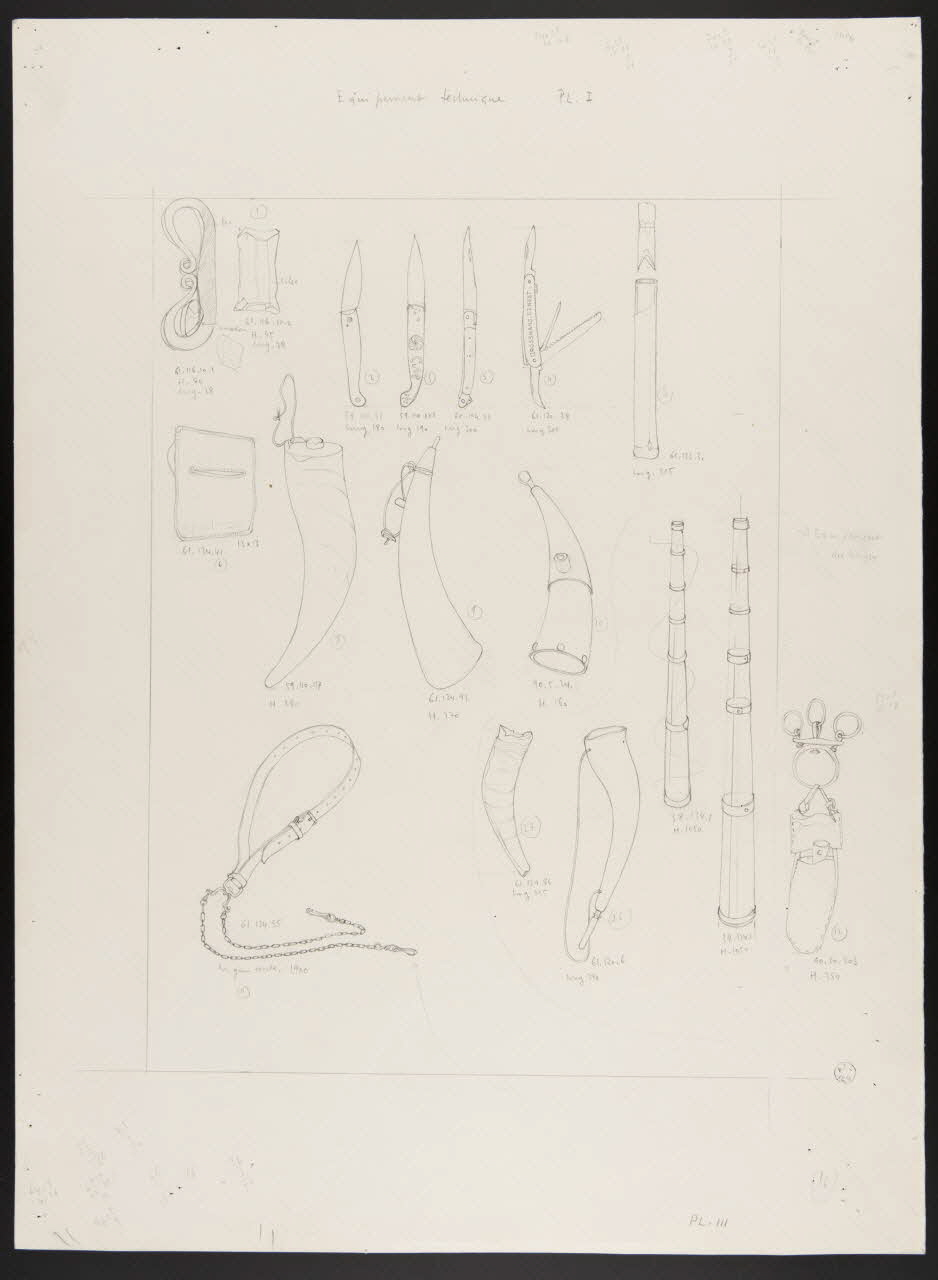 Pierre Soulier partie d'un ensemble de dessins Equipement technique du berger 1962 1964.40.2 Photo