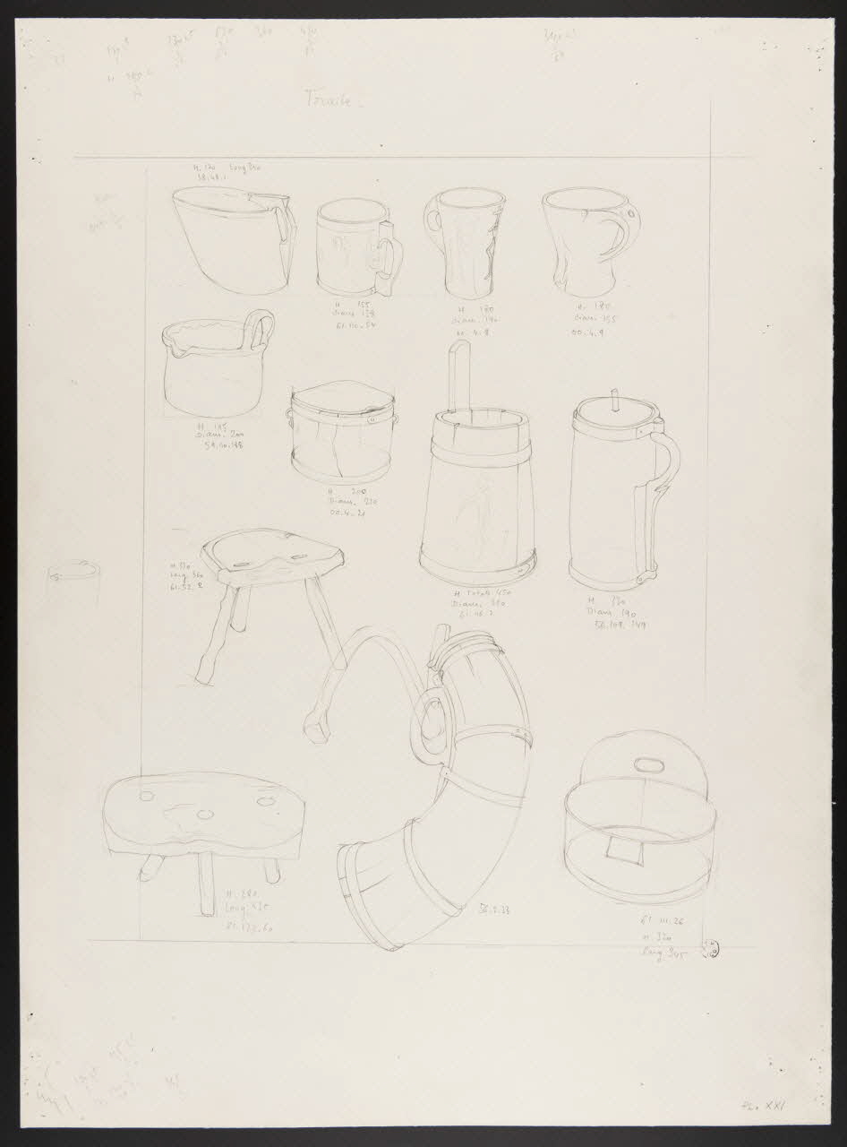 Pierre Soulier partie d'un ensemble de dessins Objets utilisés pour la traite des caprines 1962 1964.40.21 Photo