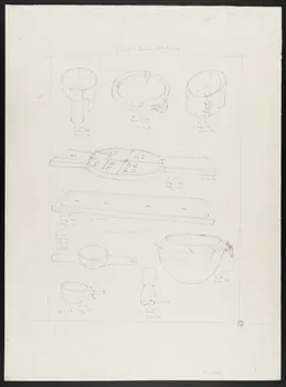 Pierre Soulier partie d'un ensemble de dessins Objets utilisés pour la fabrication du fromage Ile-de-France, France 1962 1964.40.23 Photo